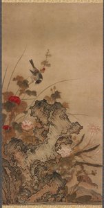 Pássaros e flores, período Edo, século XVIII. de Unbekannt