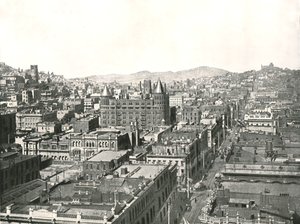 Vista aérea da torre do Chronicle Building, São Francisco, EUA, 1895. de Unbekannt