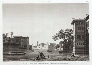 Birket-al-Fyl, Cairo, Egito, durante a enchente, c 1798 de Unbekannt