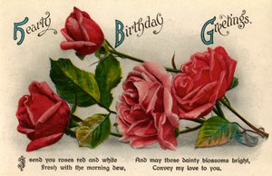 Cartão de aniversário, c1900-1929 de Unbekannt