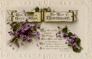 Cartão postal de aniversário, c1919 de Unbekannt