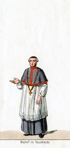 Bispo vestido de casa, figurino para peça de Shakespeares, Henrique VIII, século XIX de Unbekannt