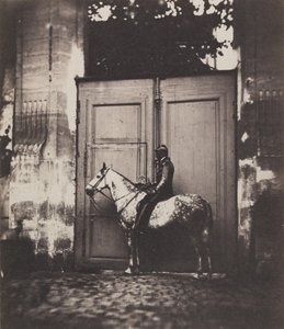 Cavaleiro preto na frente de uma porta, c. 1855 de Unbekannt
