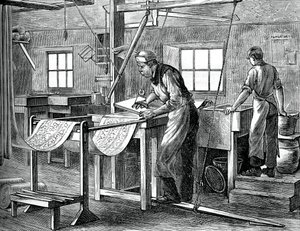Impressoras de bloco no trabalho, c1880 de Unbekannt