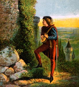 Blondel na prisão de Richards, século XII, c1850 de Unbekannt