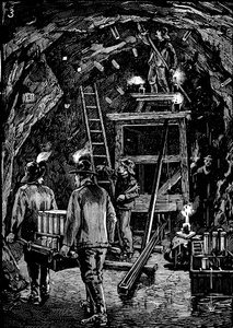 Explodindo a rocha da inundação, 1885 de Unbekannt