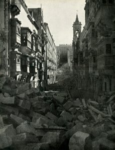 Dano de bomba em uma rua maltesa, Segunda Guerra Mundial, 1942 1944. de Unbekannt
