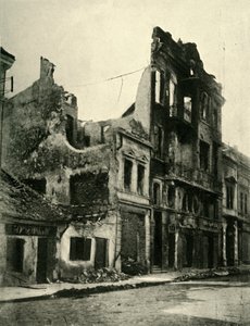 Edifícios bombardeados em Belgrado, Sérvia, Primeira Guerra Mundial, outubro de 1915, c1920. de Unbekannt