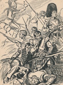 Soldados britânicos na batalha de Waterloo, c1907 de Unbekannt
