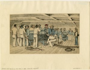 Artilheiros navais britânicos no convés, c. 1850 de Unbekannt