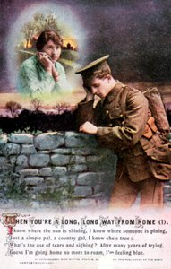 Soldado britânico sonhando com o amor de seu país em casa, Primeira Guerra Mundial, 1914-1918 de Unbekannt