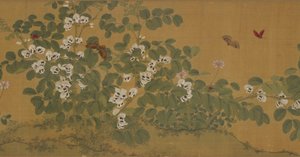 Flores e borboletas da fava, dinastia Ming, século XV. de Unbekannt