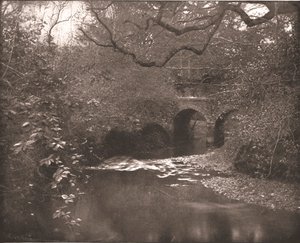 Ribeiro e ponte na floresta nova, Hampshire, 1894. de Unbekannt