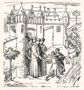 Irmãos Polo partiu de Constantinopla com Marco para a China c1300, 1912 de Unbekannt