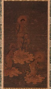 Descida de boas-vindas de Buda Amida, período Kamakura, século XIV. de Unbekannt