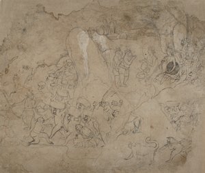 Construindo a Ponte para Lanka, ca. 1800. de Unbekannt