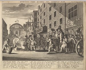 Queimando as protuberâncias na barra do templo Placa 11: Ilustrações para Samuel Butlers Hudibras, 1725-30. de Unbekannt