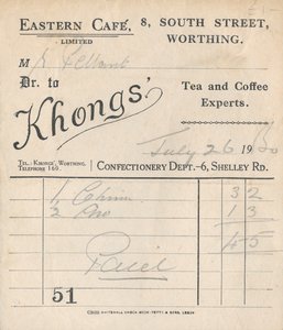 Recibo de café, 1950. de Unbekannt