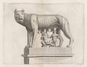 Lobo Capitolino com Rômulo e Remo, 1552. de Unbekannt