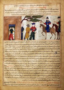 Capturado Raja Indiano Trazido ao Sultão Mahmud de Ghazni, Folio de um Majma..., ca. 1425. de Unbekannt