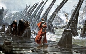 Cardeal Richelieu no cerco de La Rochelle, 1628, início do século XX de Unbekannt
