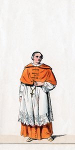 Cardeal Wolsey, figurino para a peça de Shakespeares, Henrique VIII, século XIX de Unbekannt