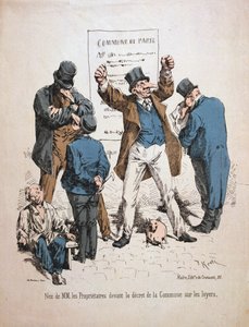 Caricatura dos proprietários, Paris Commune, 1871. de Unbekannt