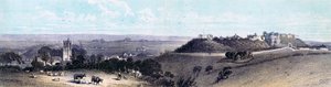 Castelo de Carisbrooke e vila, Ilha de Wight, século XIX de Unbekannt