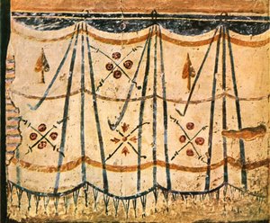 Friso de carpete da Câmara E, parede 6 de Santa Maria Antiqua, Roma, Itália, 1928. de Unbekannt