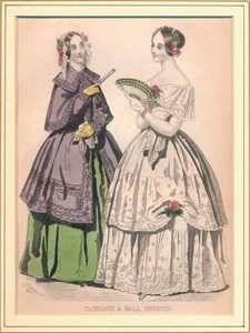 Carruagem e vestidos de baile, séc. de Unbekannt