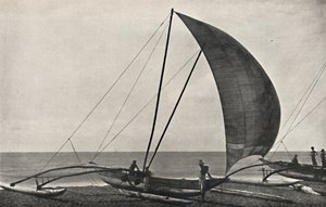 Barco de pesca no mar de Ceilão com estabilizador, 1926 de Unbekannt