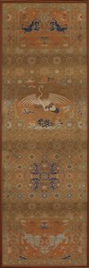 Cobertura de cadeira com guindaste, leões, dragões, símbolos auspiciosos..., dinastia Qing, século XVIII. de Unbekannt