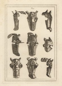 Chanfrons, champfrein ou shaffrons para cavalos barbudos de Unbekannt