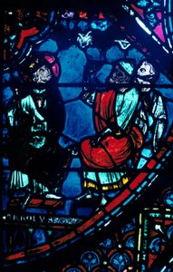 Carlos Magno olha para a Via Láctea, vitral, Catedral de Chartres, França, c1225 de Unbekannt