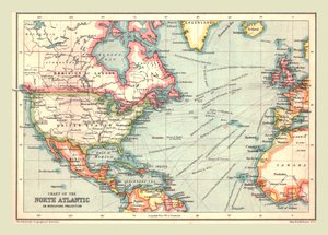 Carta do Atlântico Norte, 1902. de Unbekannt