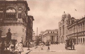 Banco Chartered & Royal Exchange em Cleve St, Calcutá, c1900 de Unbekannt