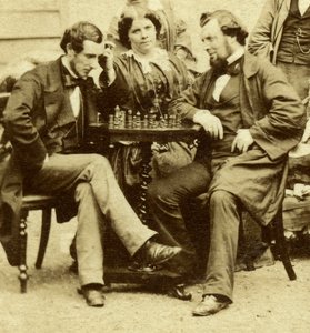 Xadrez e cartas, c1850s de Unbekannt