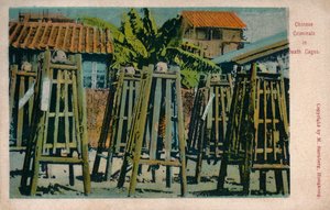 Criminosos chineses em jaulas da morte, c1900 de Unbekannt
