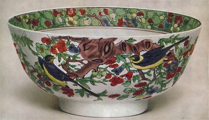 Tigela de porcelana chinesa. Família verde. Período de KAng Hsi, 1662-1722, 1928. de Unbekannt