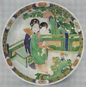 Prato de porcelana chinês, Famille Verte. Período de KAng Hsi, 1662-1722, 1928 de Unbekannt