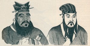 Retratos chineses de Confúcio e seu grande seguidor Mencius, 1907 de Unbekannt