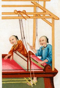 Tecelagem de seda chinesa, século XX de Unbekannt