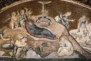 Chora Church Museum : nascimento de Jesus mosaico (Maria descansando após o parto, José sentado) Istambul Turquie de Unbekannt