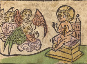 Menino Jesus com Três Anjos, c. 14601470. de Unbekannt