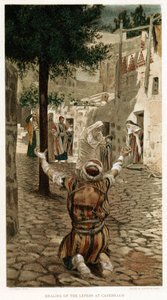 Cristo curando os leprosos em Cafarnaum, c1890 de Unbekannt