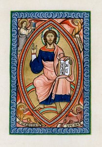 Cristo em glória com os símbolos dos quatro evangelistas, c1200 de Unbekannt