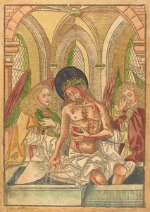 Cristo no túmulo com dois anjos, 14901500. de Unbekannt