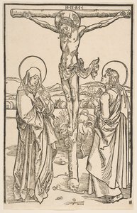 Cristo na Cruz com a Virgem e São João. de Unbekannt