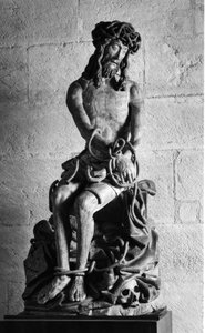 Cristo com laços Escultura. Hospices Civiles de Beaune fundada em 1443 pelo chanceler Nicolas Rolin, Beaune (Cote d