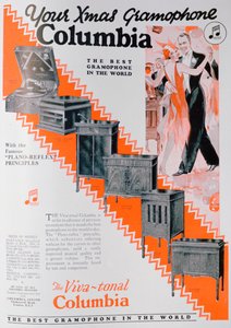 Anúncio de Natal para Columbia Gramophones, 1929 de Unbekannt